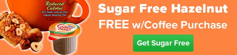 Free Sugar Free Hazelnut Coffee-mate Flavored Individual Creamer 50 ct. Tub Box