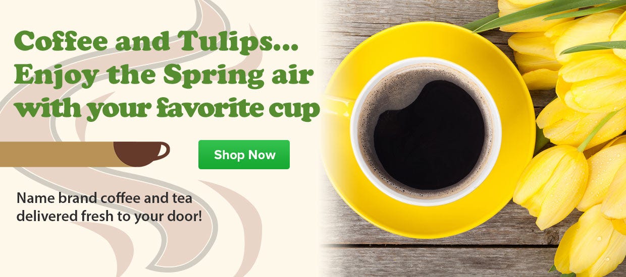 Coffee and Tulips... Enjoy the spring air with your favorite cup of coffee or tea