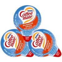 180 Pumpkin Spice Coffee-mate Creamer Tubs, Individual Servings, Non-Dairy Creamer, Thanksgiving Holiday Seasonal Flavor. 