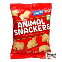 Basil's Animal Snackers Cookie Bag, 2 oz. Vending Machine Snacks. No High Fructose Corn Syrup, 60 Bags / Case.