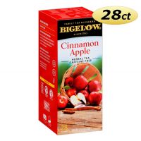 Bigelow Cinnamon Apple Herb Tea Bags 28 ct. Box | Apple Cinnamon Spice Flavored Hot Beverage Herbal Drink.