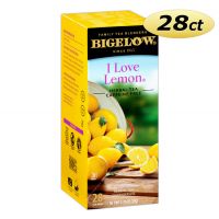 Bigelow I Love Lemon Herb Tea Bags 28 ct. Box | All Natural Lemon Flavored Herbal Hot Tea Beverage Drink, Caffeine Free, Kosher.