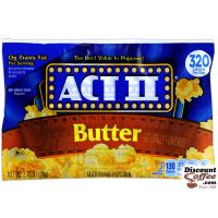 Butter Act II Microwave Popcorn Bags | Gluten Free, 100% Whole Grain, 0g Trans Fat, 130 Calories, 36 ct. Case.