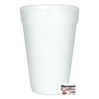 Dart 16J16 16 oz. Styrofoam Coffee Cups | 1,000 ct. Case, White Cold or Hot Insulated Cups Made in U.S.A.