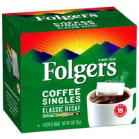 Decaf Classic Roast Folgers Coffee Singles 19/Box