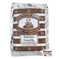 Grindstone Cafe Swiss Style Cocoa Mix 2 lb. Bag | Hot Chocolate Vending Mix, Foodservice Refills Commercial Hot Beverage Hopper Machine, 6 Bags, 12 lb. Case.