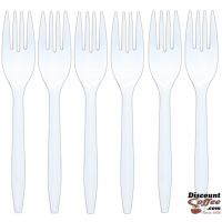 Solo Heavyweight Forks | 6 1/4 inch Plastic Cutlery, Disposable Polystyrene White Forks, 500 count Box.