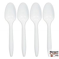 Solo Heavyweight Spoons | 6 inch Plastic Cutlery, Disposable Polystyrene White Spoons, 500 count box.