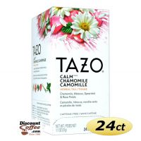 Tazo Calm Chamomile Tea 24 ct. Box | Herbal Tea, Chamomile, Hibiscus, Spearmint, Rose, Lemongrass, Blackberry, Peppermint, Sarsaparilla, Licorice Flavors.