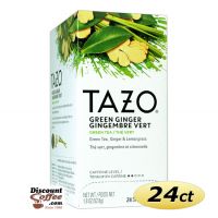 Tazo Green Ginger Tea 24 ct. Box | Green Tea, Spicy Ginger, Sweet Pear Essence Flavored Hot Tea Bags.