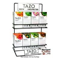 TAZO Tea Metal Wire Counter Top Rack. Filled, 8 Flavors, 20 ct. 16 ct. Foodservice Dispenser Boxes.
