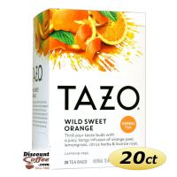 Tazo Wild Sweet Orange Tea 20 ct. Box | Herbal Tea, Lemon, Blackberry, Rose, Spearmint, Ginger, Orange Flavored Hot Tea Bags.