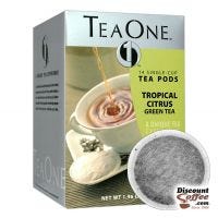 Tea One Tropical Citrus Green Tea Pods 14 ct. Box | Single Cup Pineapple, Tropical Citrus Fruit Flavored Chinese Green Tea.