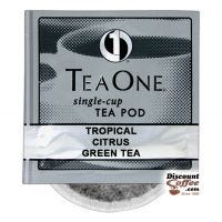 TeaOne Tropical Citrus Green Tea Single Cup Pods 200 ct. | Bulk Single-Cup In Room Tea Case