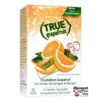 Unsweetened True Grapefruit beverage mix for water, recipes | Crystallized natural fruit flavor packets.