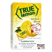 True Lemon 32 Packet Box | 100% All Natural Crystallized Lemon Powder for water, tea, drinks.