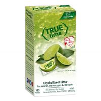 True Lime Packets 100 ct. Dispenser | Natural Crystallized Lime Juice Flavor for Water, Beverages, Drinks, Bar Recipes.