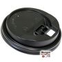 12 oz. 16 oz. Black Plastic Travel Dome Lids for Paper Hot Cups.