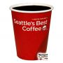 12 oz. Seattle’s Best Printed Coffee Cups, Red, White, Biodegradable Paper Hot Beverage Cup