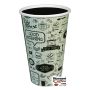 16 oz. Printed Hot Paper Cups, Coffee House, Cafe, Espresso, Latte, Beans, Tea, Kettle