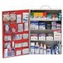 50 - 75 Person First Aid Safety Cabinet | Green Guard Emergency Medical Supplies Filled, Eye Wash, Gauze Bandages, Tablets, Ointment, .