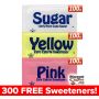 Free artificial sweetener packets. Compare Splenda Sucralose, Sweet n’Low Saccharin. Pure Cane Granulated Sugar.