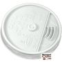 Dart 10UL 10 oz. White Plastic Sip Thru Lids | 10 Individually Wrapped 100 ct. Sleeves, 1,000 ct. Case Made in U.S.A.