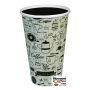 Empress 16 oz. Print Paper Hot Cup, EHC16-P Printed Cups, Black, White, Disposable, 1,000 count Case.