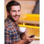 Guy enjoying a cup of coffee