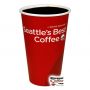 Seattle’s Best 16 ounce Printed Coffee Cups, Red, White, Biodegradable Paper Hot Beverage Cup