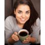 Woman enjoying a cup of coffee