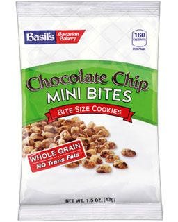 Chocolate Chip Mini Bites Bite Size Whole Grain Cookies