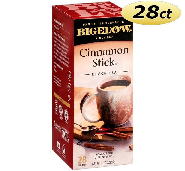 Bigelow Cinnamon Stick Tea Bags 28 ct. Box | Natural Cinnamon Flavored Black Tea. Kosher.