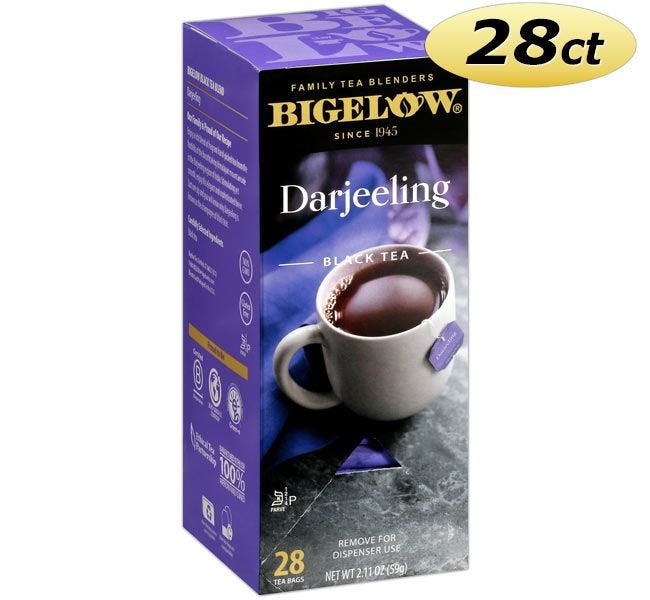 Bigelow Darjeeling Tea Bags 28 ct. Box | Single Cup Tea Known as the Champagne of Black Teas, Fragrant, Rich Flavor.