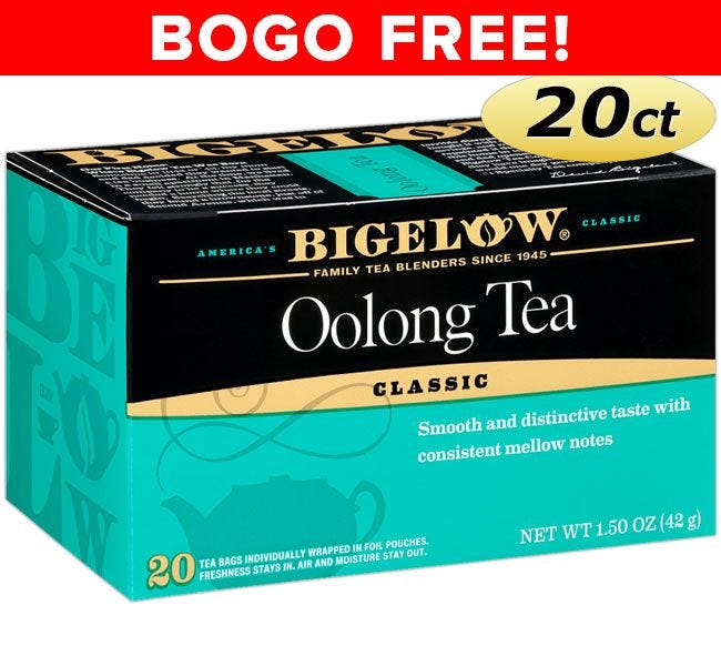 BOGO FREE Sale! Bigelow Chinese Oolong Tea Bags | Hot Tea