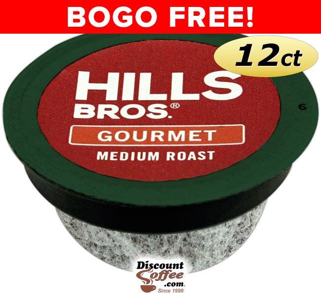 BOGO FREE Sale! Hills Brothers Gourmet Coffee Pod | Medium Roast Single Serve K-Cup® Pods