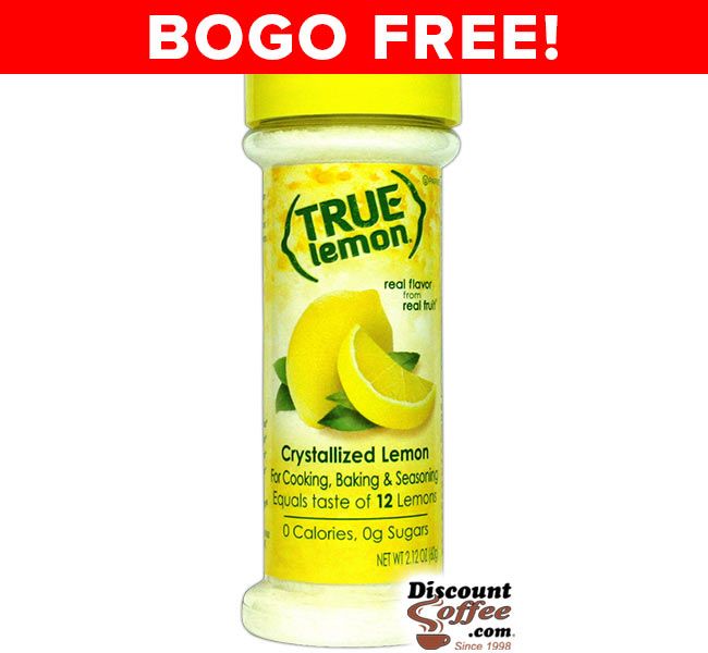 BOGO FREE! True Lemon 2.12 oz. Shaker | Crystallized Lemon Juice Substitute, Non-GMO, Gluten Free, Seasoning, Cooking, Baking