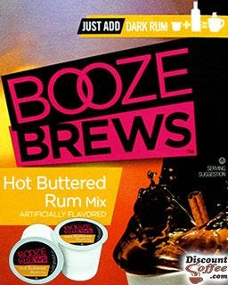 Booze Brews Buttered Rum Cocktail Mix | Dark Rum Mixed Drinks for Keurig® K-Cup® Brewers