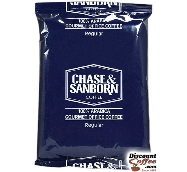 Chase & Sanborn Ground Coffee 1.25 oz. Bag | Regular Medium Roast 42 ct. Case 100% Arabica Gourmet Office Coffee.