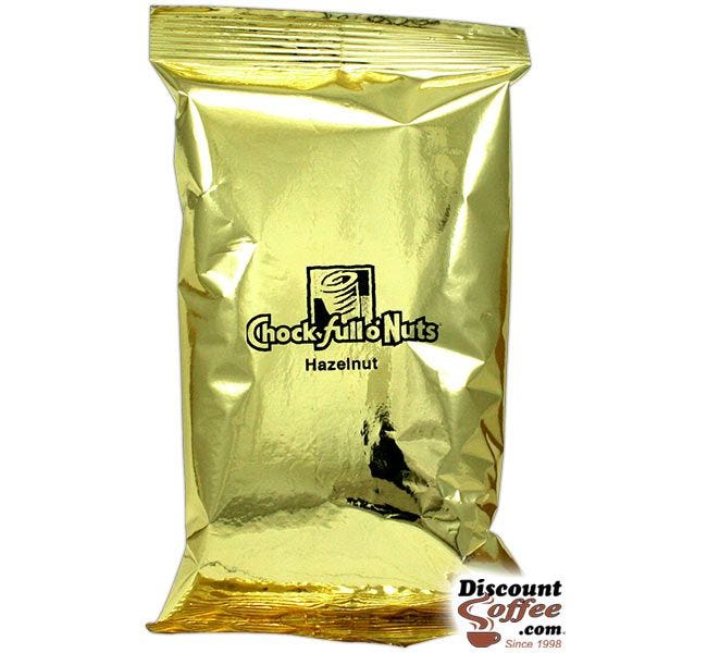 Chock Full O'Nuts Hazelnut Flavored Coffee | Medium Roast, 100% Arabica Ground Coffee, 30 ct. Case