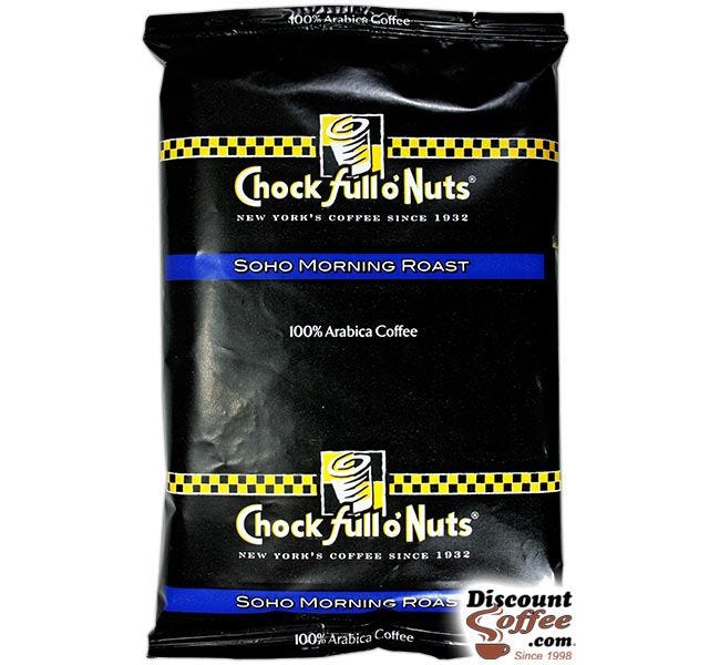 Chock Full O'Nuts SOHO Morning Roast Coffee | Office Coffee, 100% Arabica Ground Coffee, 42 ct. Case