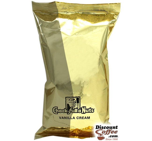 Chock Full O'Nuts Vanilla Cream Flavored Coffee | Medium Roast, 100% Arabica Ground Coffee, 30 ct. Case