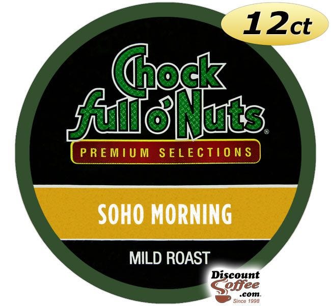 Soho Morning Chock full o'Nuts K-Cup® Coffee for Keurig® Coffee Makers, Light / Mild Roast Breakfast Blend Coffee