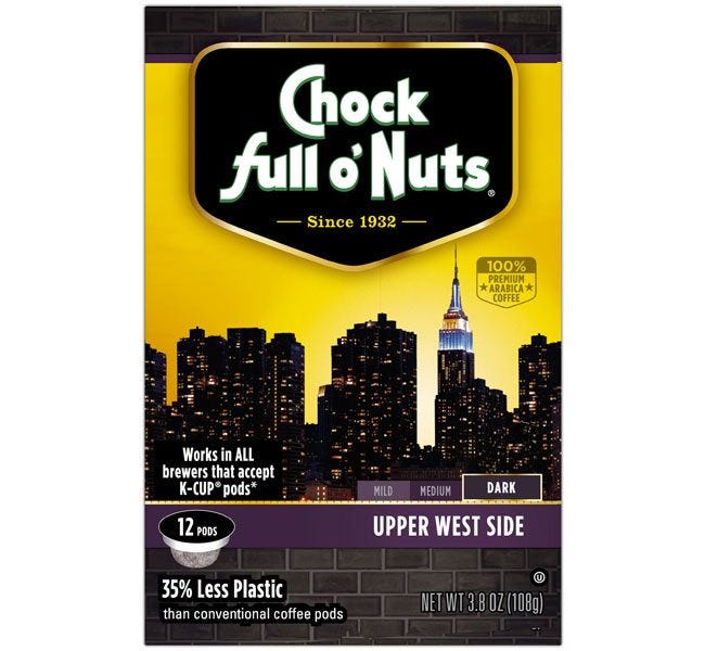 Chock full o'Nuts Upper West Side Ground Coffee for Keurig® K-Cup® Coffee Makers.