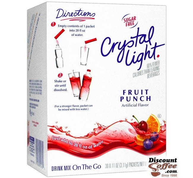 Crystal Light On the Go Fruit Punch Drink Mix | Bottled Water