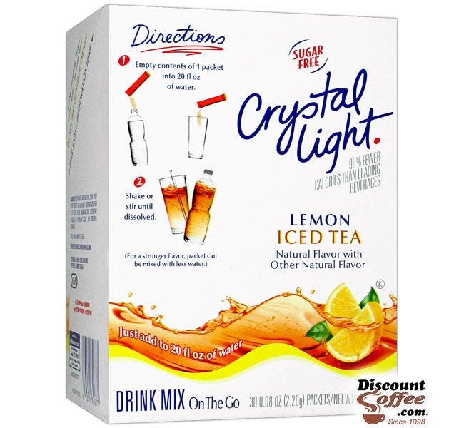 Sugar Free Lemon Iced Tea | Crystal Light On The Go Bottled Water Drink Mix