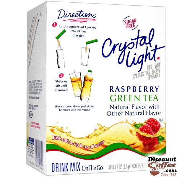 Crystal Light On the Go Raspberry Green Tea Drink Mix | Bottled Water