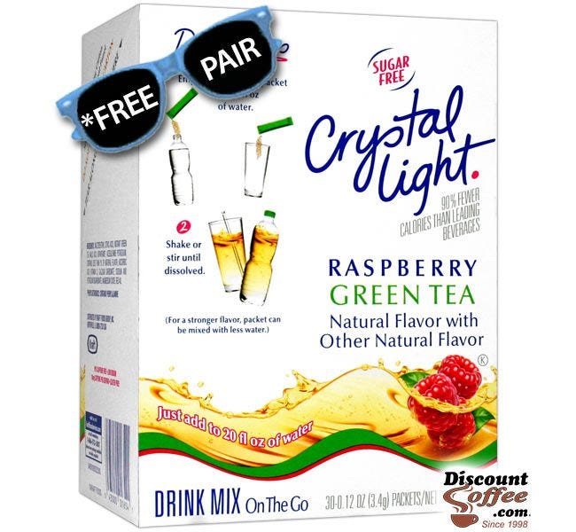 Crystal Light On the Go Raspberry Green Tea Drink Mix | Bottled Water