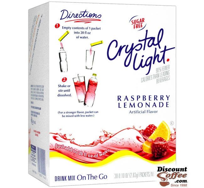 Crystal Light On the Go Raspberry Lemonade Drink Mix | Bottled Water