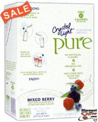 Sugar Free Crystal Light Pure Mixed Berry Drink Mix for Bottled Water